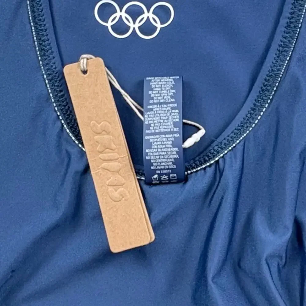 SKIMS Navy and White Team USA One-Piece Swimsuit